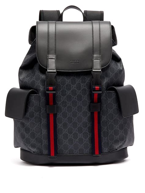 gucci supreme backpack black|Gucci supreme canvas backpack.